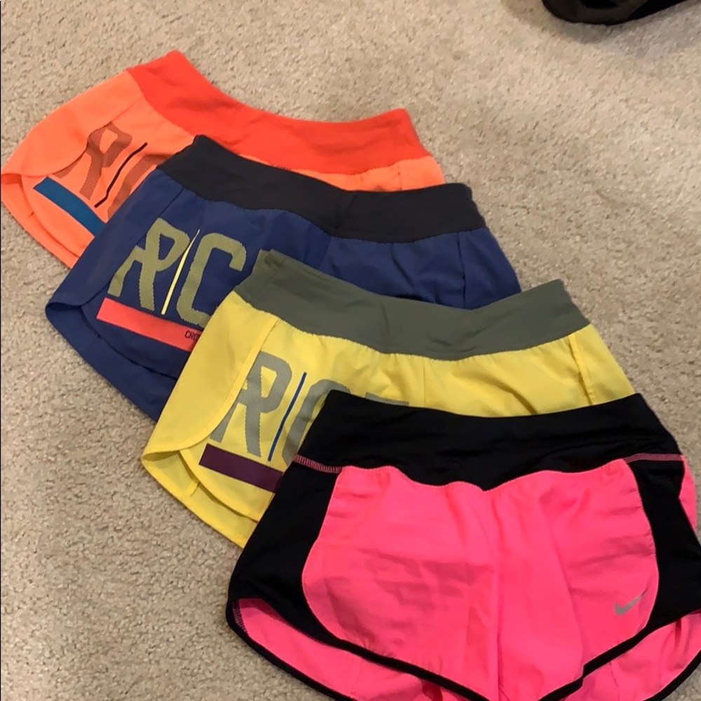 shorts yellow, hot pink, blue and orange